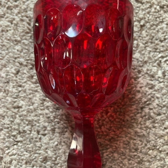 Vintage Fenton Ruby Thumbprint Water Goblet - Picture 2 of 5